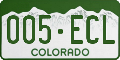 CO license plate 005ECL