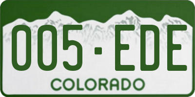 CO license plate 005EDE