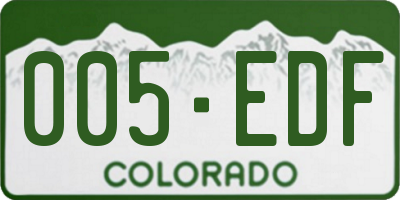 CO license plate 005EDF