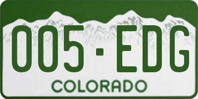 CO license plate 005EDG