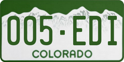 CO license plate 005EDI