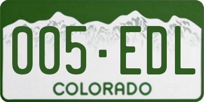 CO license plate 005EDL