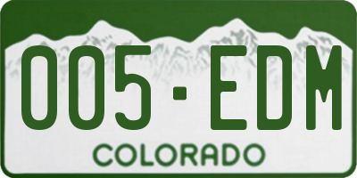 CO license plate 005EDM