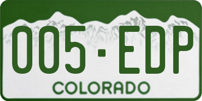 CO license plate 005EDP