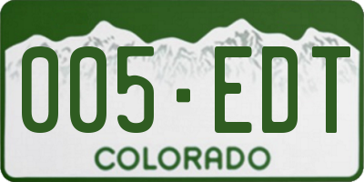CO license plate 005EDT