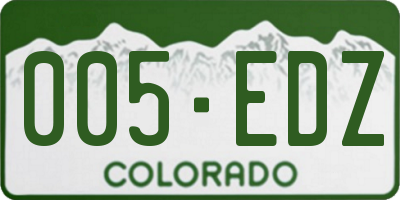 CO license plate 005EDZ