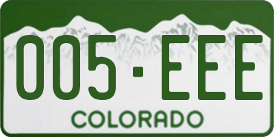 CO license plate 005EEE