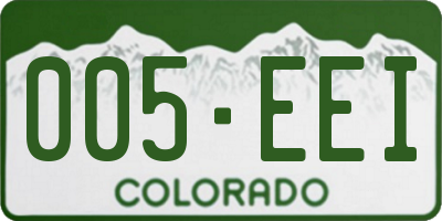 CO license plate 005EEI