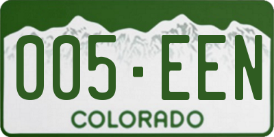 CO license plate 005EEN