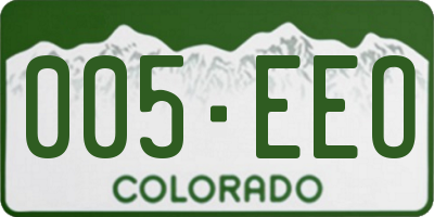 CO license plate 005EEO