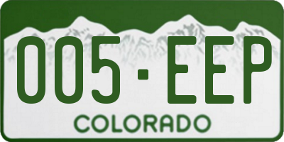 CO license plate 005EEP