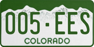 CO license plate 005EES