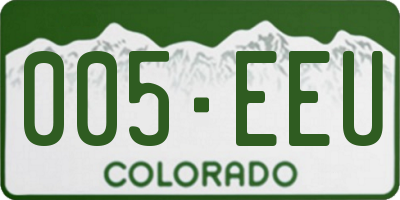 CO license plate 005EEU