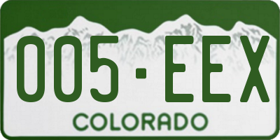 CO license plate 005EEX