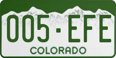 CO license plate 005EFE