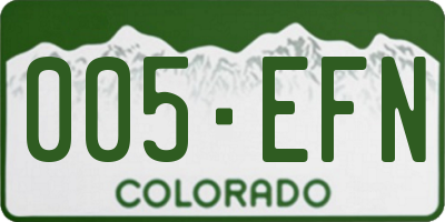 CO license plate 005EFN