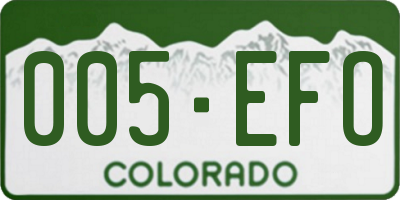CO license plate 005EFO
