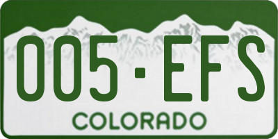 CO license plate 005EFS