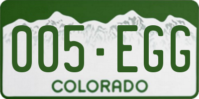 CO license plate 005EGG
