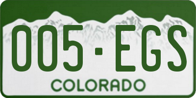 CO license plate 005EGS