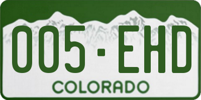 CO license plate 005EHD