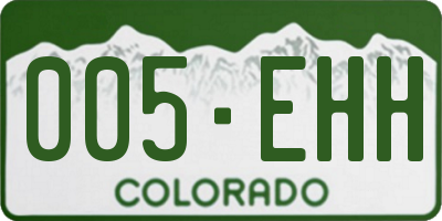 CO license plate 005EHH
