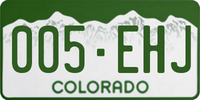 CO license plate 005EHJ