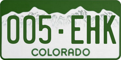 CO license plate 005EHK