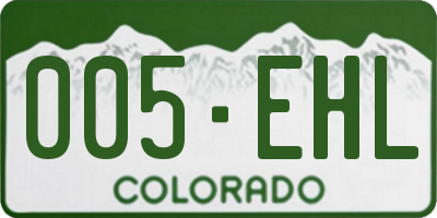 CO license plate 005EHL