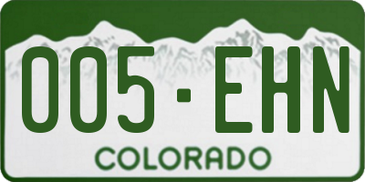 CO license plate 005EHN