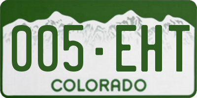 CO license plate 005EHT
