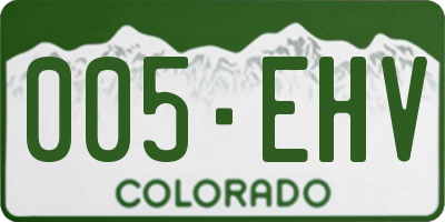 CO license plate 005EHV