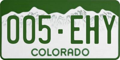 CO license plate 005EHY