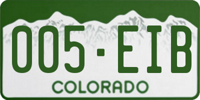 CO license plate 005EIB