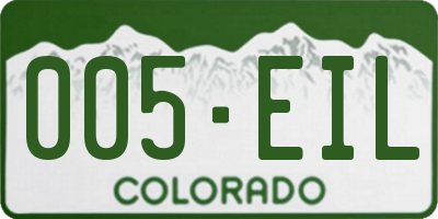 CO license plate 005EIL