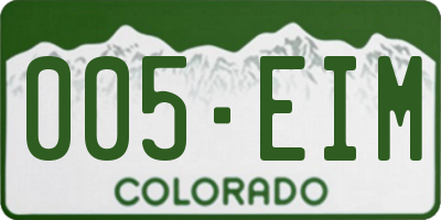 CO license plate 005EIM