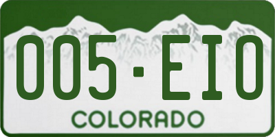 CO license plate 005EIO