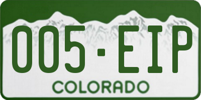 CO license plate 005EIP