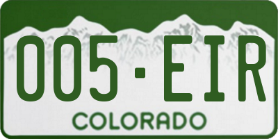 CO license plate 005EIR