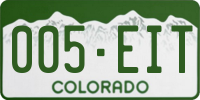 CO license plate 005EIT