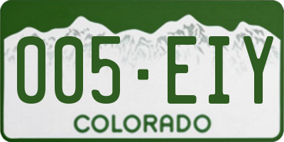 CO license plate 005EIY
