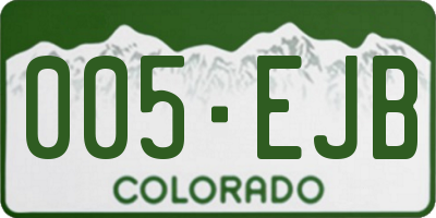 CO license plate 005EJB