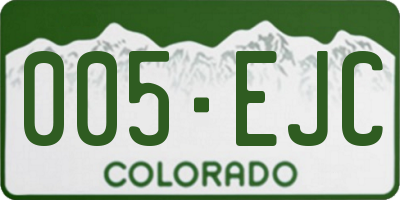 CO license plate 005EJC