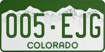 CO license plate 005EJG