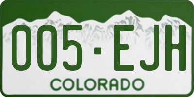CO license plate 005EJH