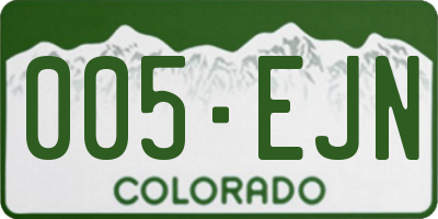 CO license plate 005EJN