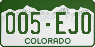 CO license plate 005EJO