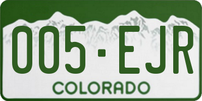 CO license plate 005EJR