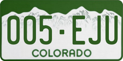 CO license plate 005EJU