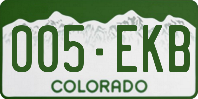 CO license plate 005EKB